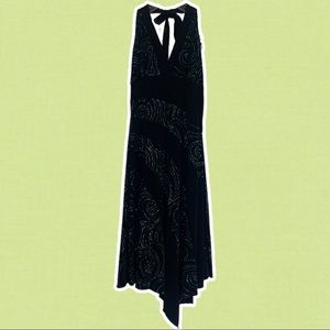 Y2K Black Halter Dress with Asymmetrical Hemline